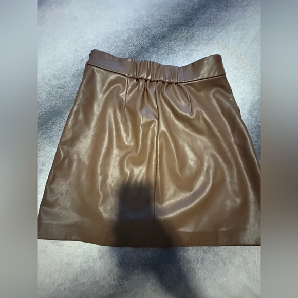 NWT The‎ Drop Chocolate Brown Aiden Vegan Leather Chic Mini Skirt Small 4 6 (A6) - Picture 6 of 9